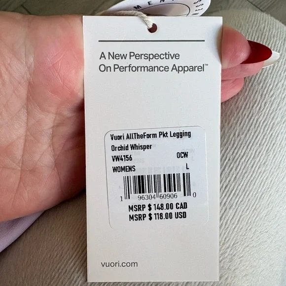 NWT Vuori all the form pocket legging. Orchid whisper. - Picture 8 of 8